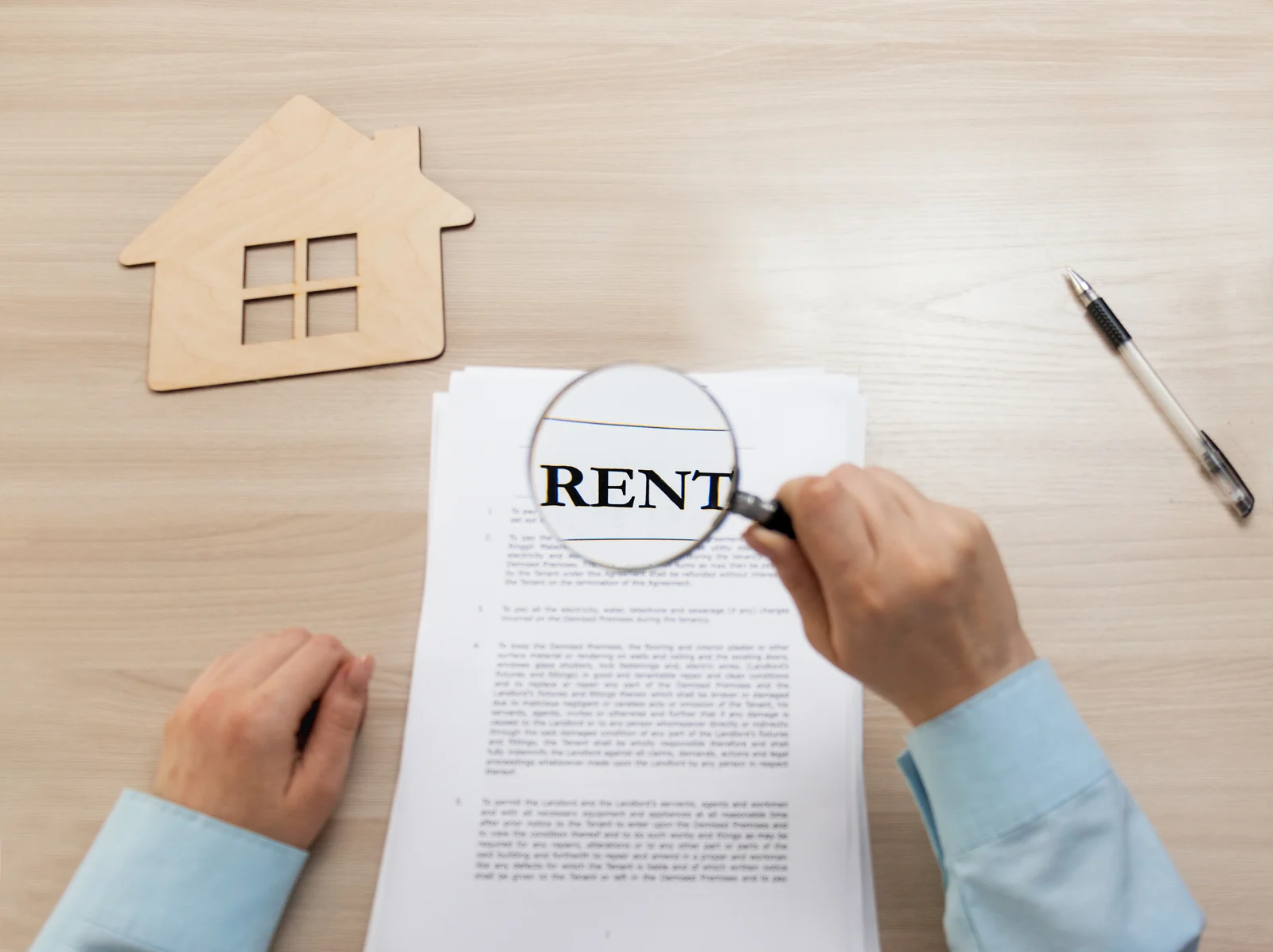 An owner reviewing a rental agreement